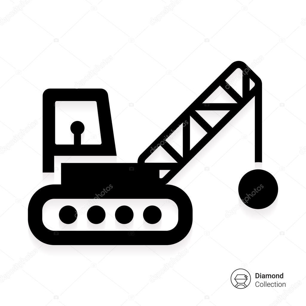 Icon of crane with wrecking ball