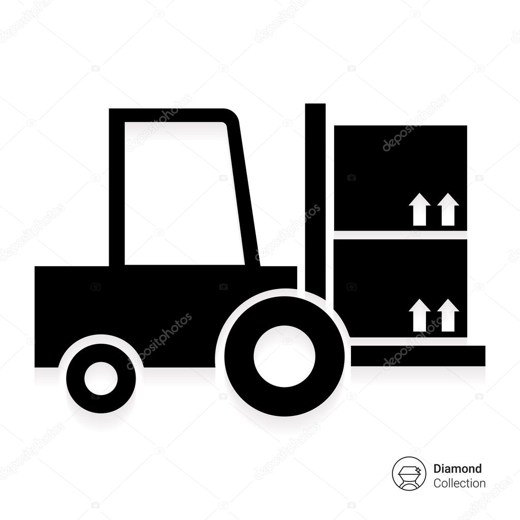 Icon of loaded fork lift truck