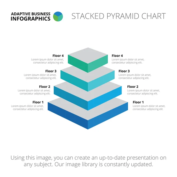 Modelo de gráfico de pirâmide empilhada 1 —  Vetores de Stock