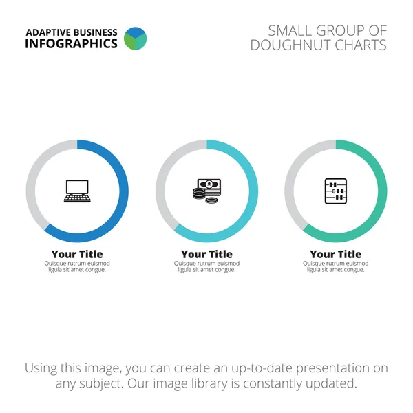 Donut grafieken sjabloon — Stockvector