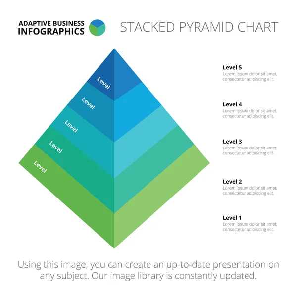 Gestapeld piramide grafieksjabloon 3 — Stockvector