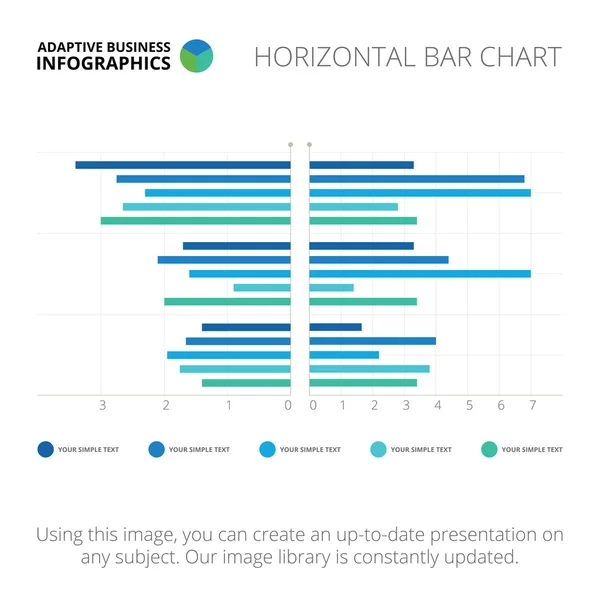 Plantilla de gráfico de barras horizontal — Archivo Imágenes Vectoriales