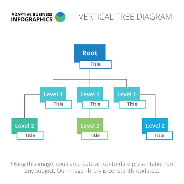 Templat diagram pohon vertikal 2 - Stok Vektor