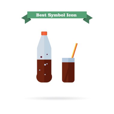 şişe ve bardak kola