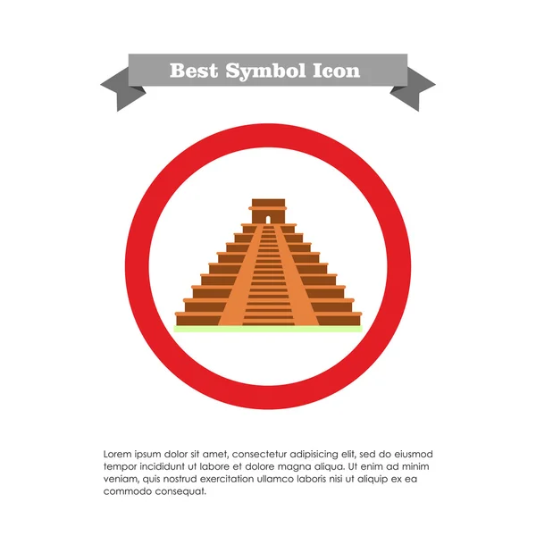 Maya pyramid icon — Stock Vector