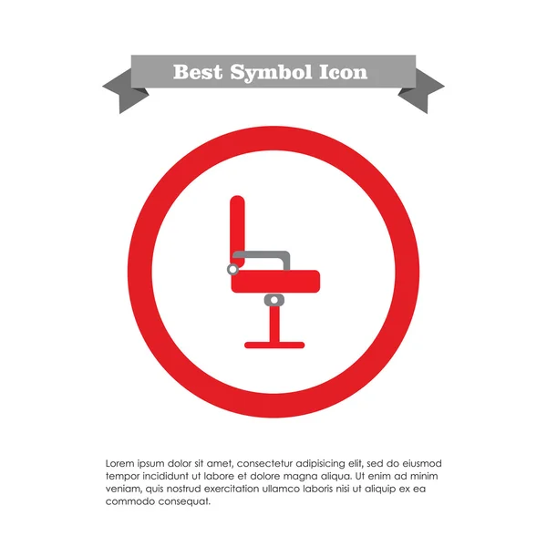 Bureaustoel stof rood — Stockvector