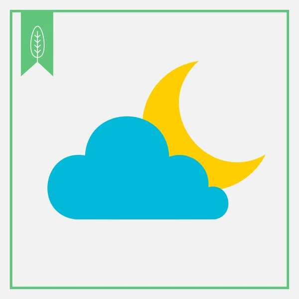 Nublado por la noche — Vector de stock