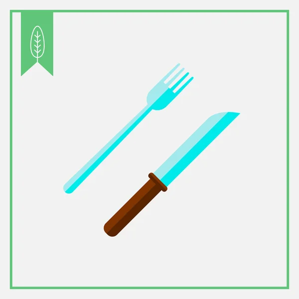 Ícone de garfo e faca — Vetor de Stock