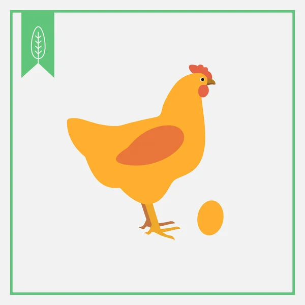 Icono de gallina — Vector de stock