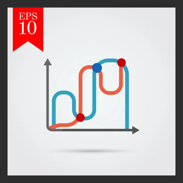 Line graphs icon — Stock Vector