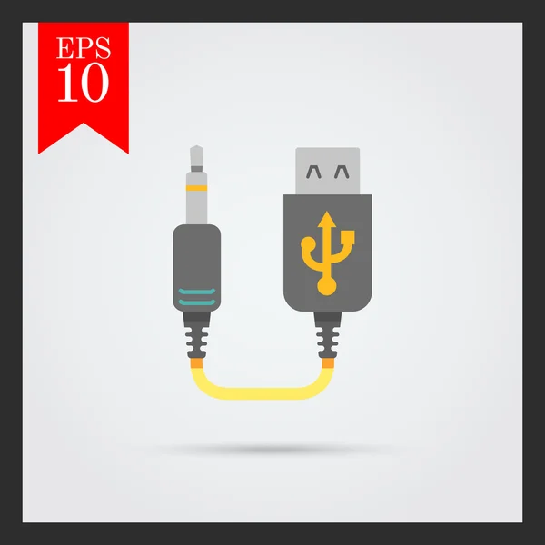 Mini câble USB vers jack — Image vectorielle