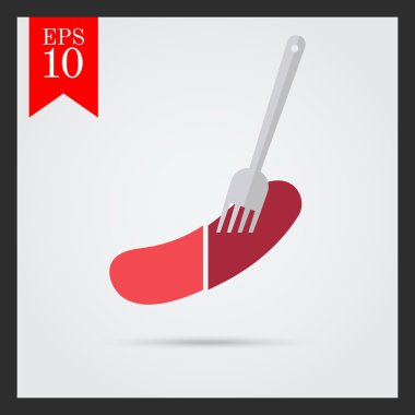 sosis çatal üzerinde