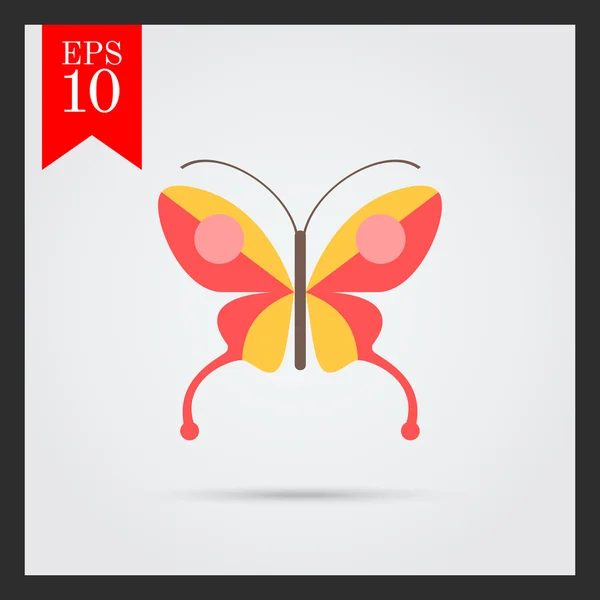 Red butterfly icon — Stock Vector