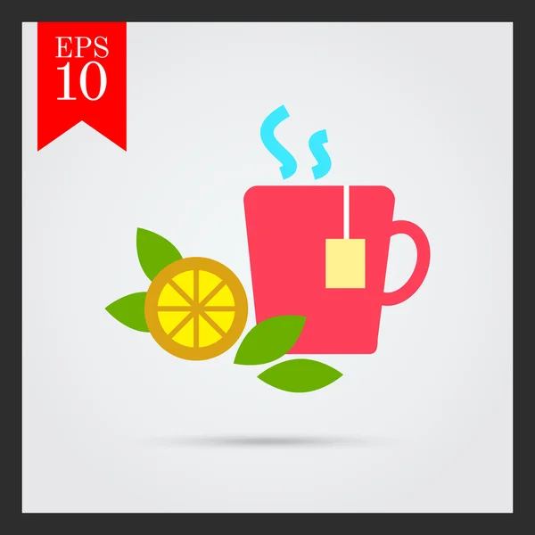 Té con menta y limón — Vector de stock