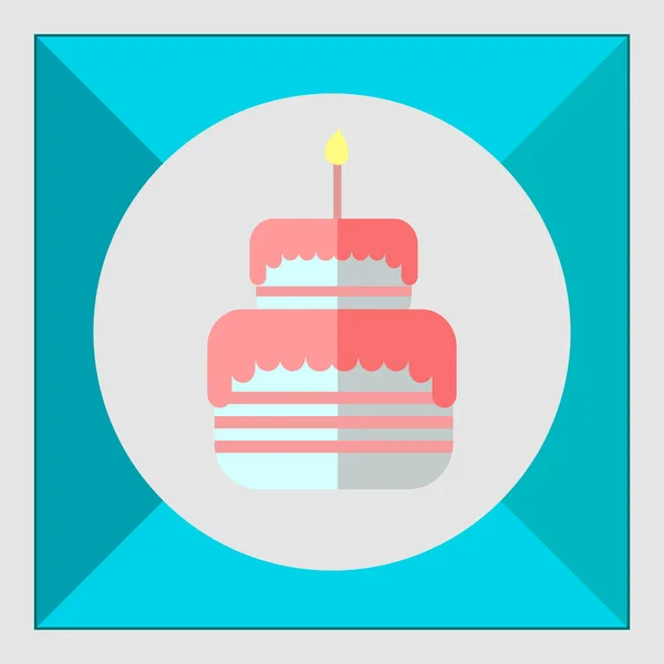 Verjaardag cake pictogram — Stockvector