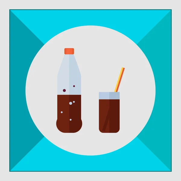瓶和玻璃与可乐 — 图库矢量图片