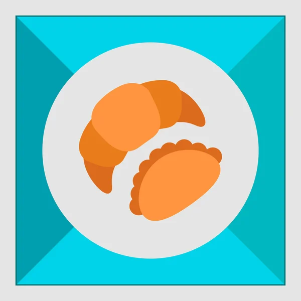 Croissant e panino — Vettoriale Stock