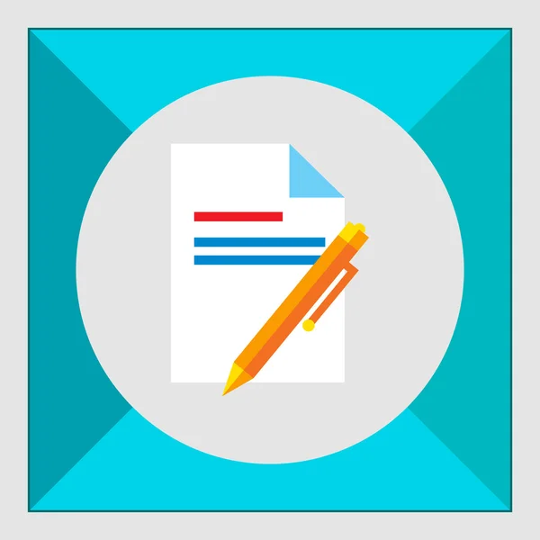 Document en pen — Stockvector