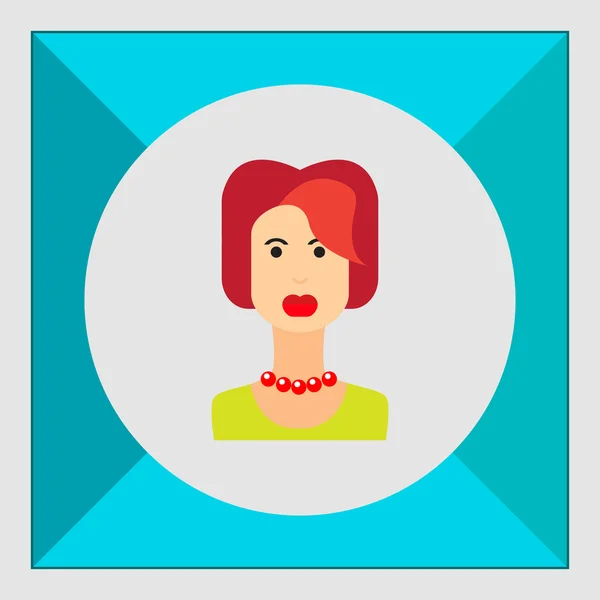 Portrait of young redheaded woman — Stock Vector