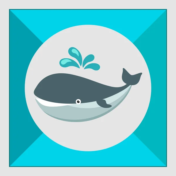 Icono de ballena — Vector de stock