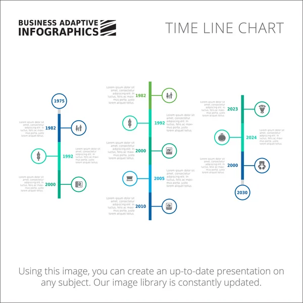 Modelo de gráfico de linha do tempo 1 —  Vetores de Stock