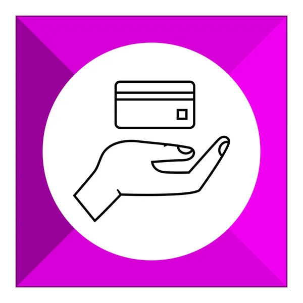 Cartão de crédito na palma — Vetor de Stock
