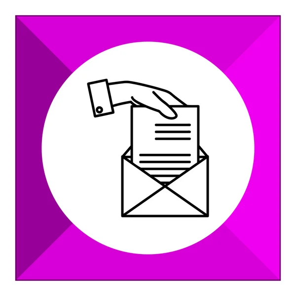 Hand sending letter — Stock Vector