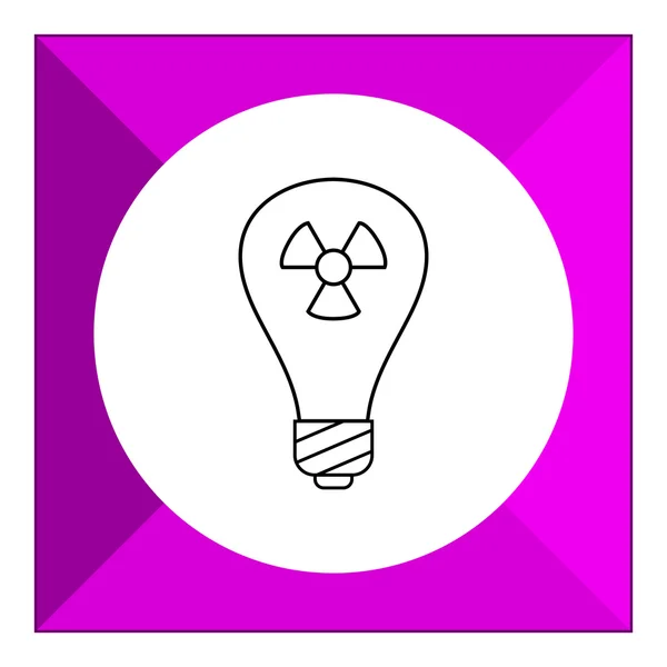 Lightbulb with radiation sign — Stock Vector