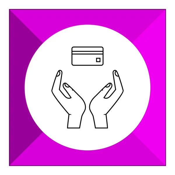 Mãos com cartão de crédito — Vetor de Stock