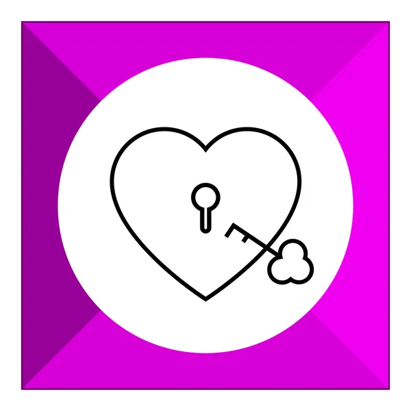 Heart lock with key — Stock Vector