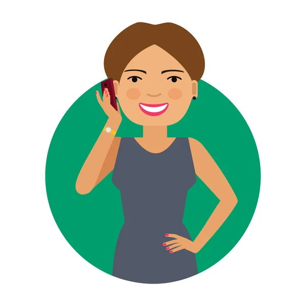 Businesswoman talking on phone — Stock Vector