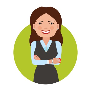 İş kadını elleriyle gülümseyen geçti