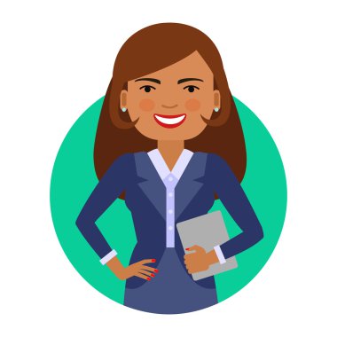 Not Defteri ile gülümseyen iş kadını