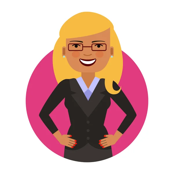 Lächelnde Geschäftsfrau mit Brille — Stockvektor
