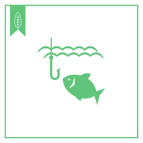 Fish and fish hook — Stock Vector