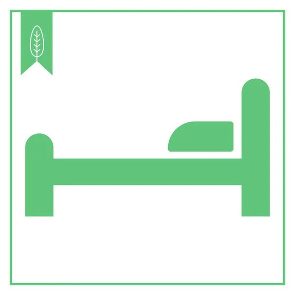 Icono cama individual — Vector de stock