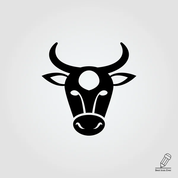 Bull hoofd pictogram — Stockvector