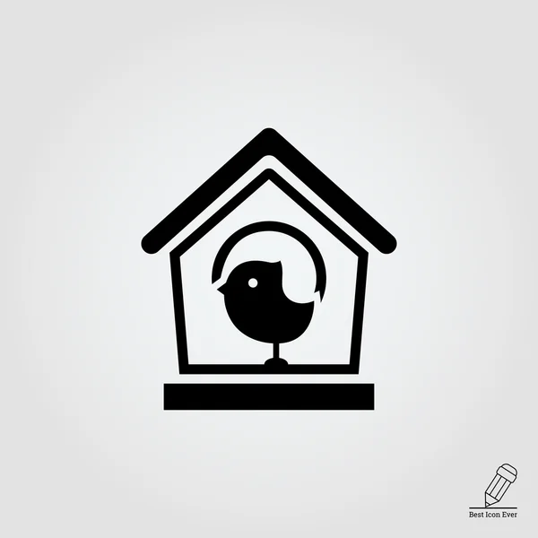 Birdhouse i Wróbel — Wektor stockowy