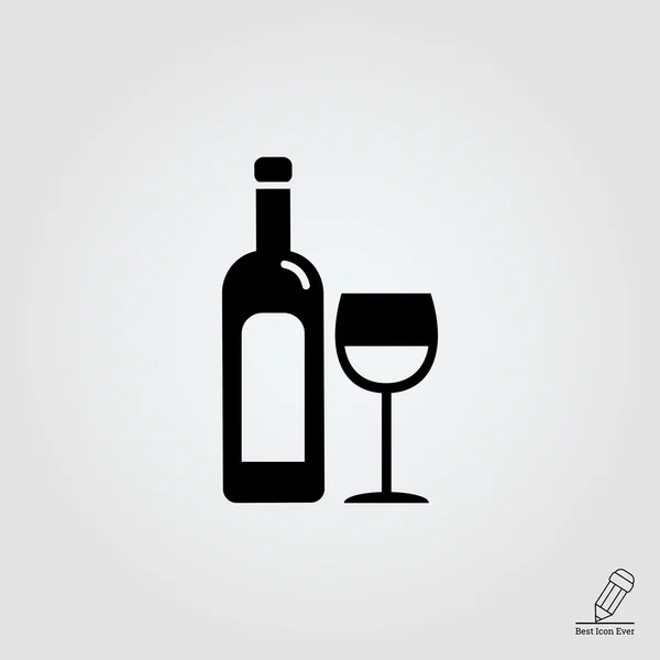 Bottle of wine and glass — Stock Vector