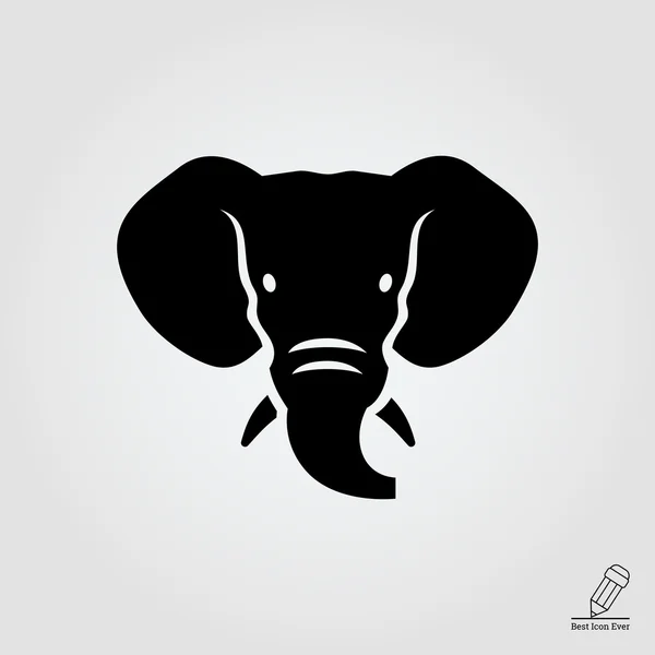 Icono de cabeza de elefante — Vector de stock