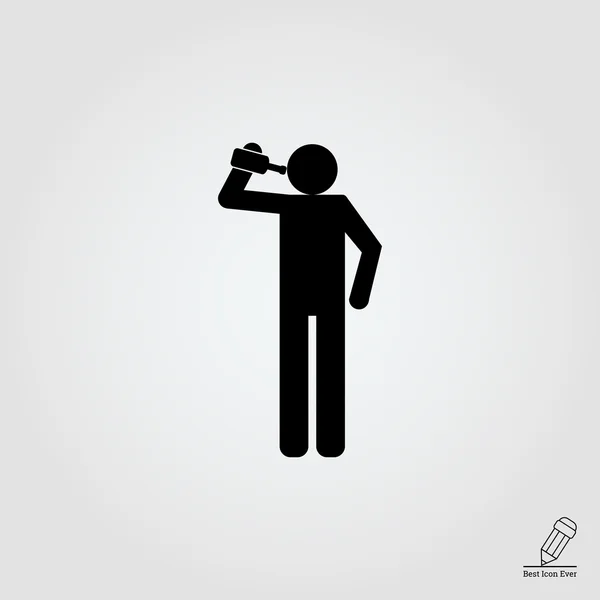 喝酒的人图标 — 图库矢量图片