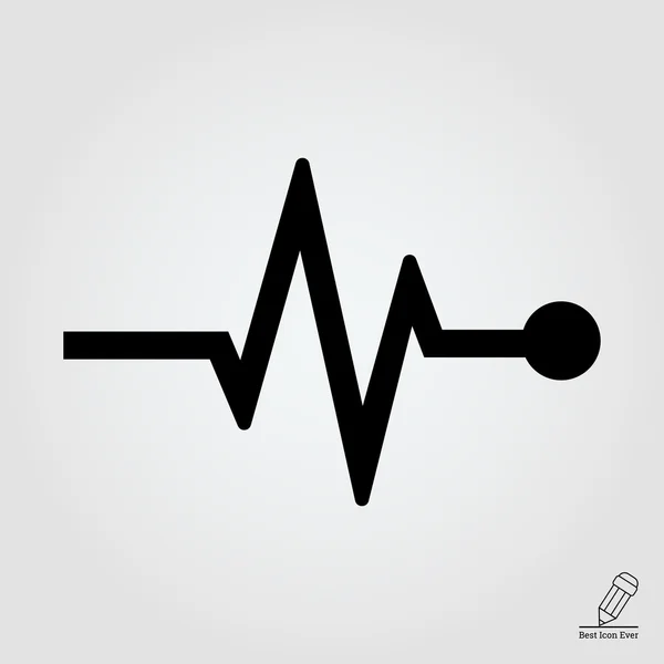 Electrocardiogram graph icon — Stock Vector