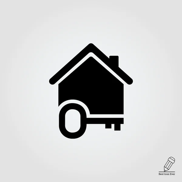 Casa com ícone chave — Vetor de Stock