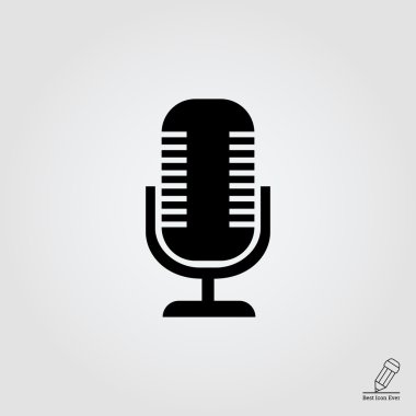 Retro Mikrofon Simgesi