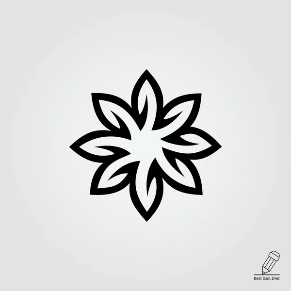 Poinsettia fleur icône — Image vectorielle