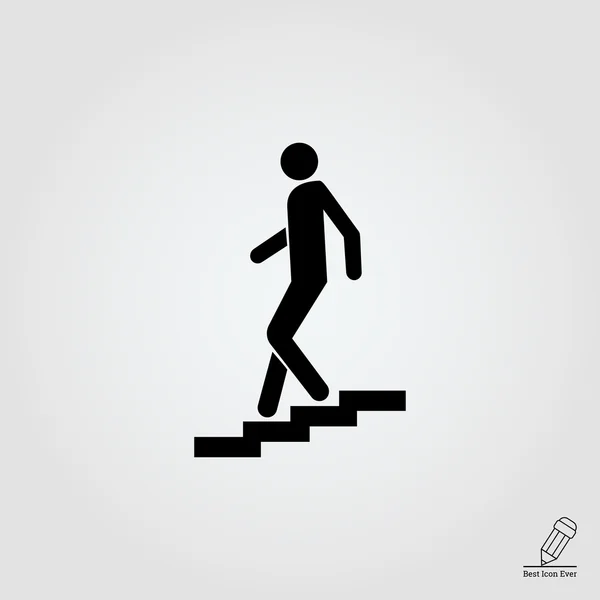 Caminando por la escalera — Vector de stock