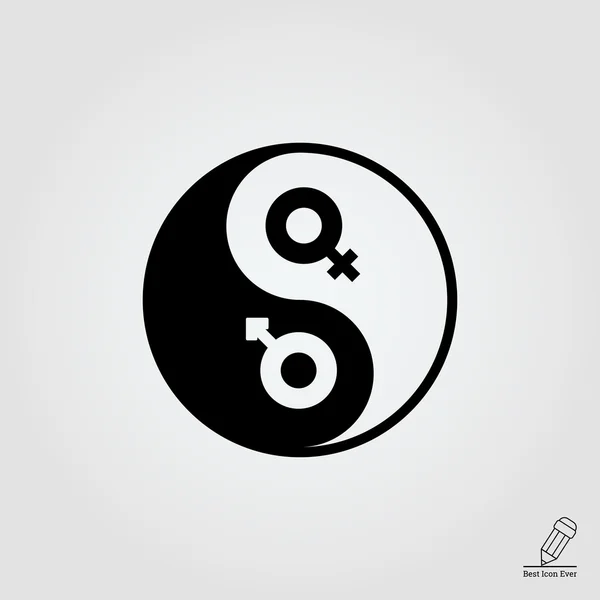 Ikona symbolu jin jang — Stockový vektor