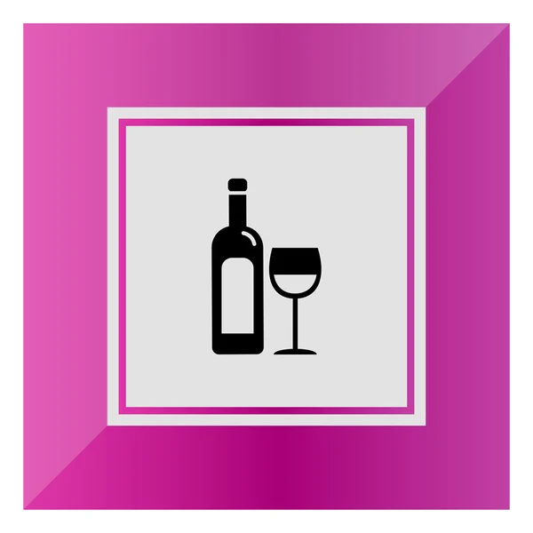 Bouteille de vin et verre — Image vectorielle