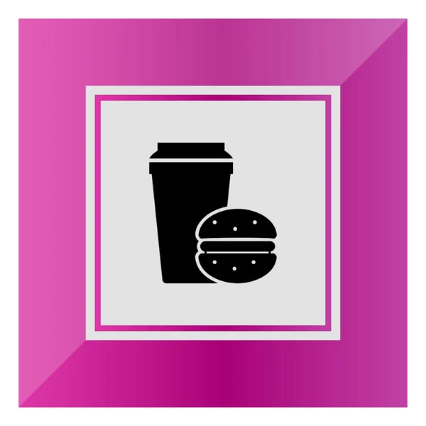 Tasse à café jetable et hamburger — Image vectorielle