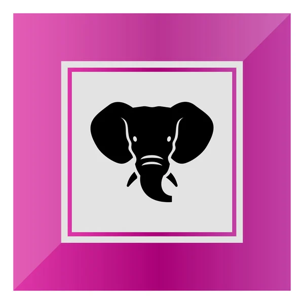 Icono de cabeza de elefante — Vector de stock